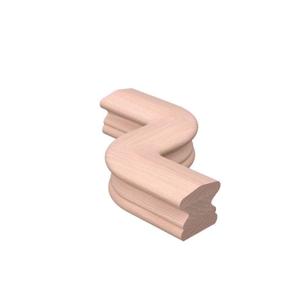 EVERMARK Stair Parts 7547 Unfinished Red Oak Left-Hand S Handrail Fitting (1)