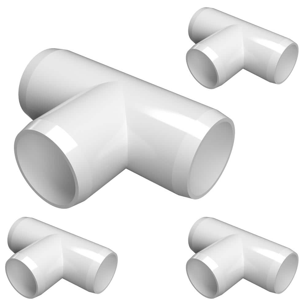 Formufit 1-1/2 in. Furniture Grade PVC Tee in White (4-Pack) (1)