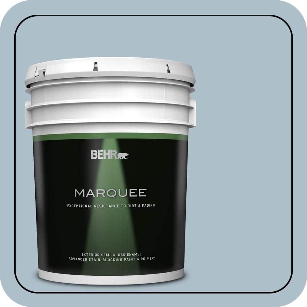 BEHR MARQUEE 5 gal. #570E-3 Liberty Gray Semi-Gloss Enamel Exterior Paint & Primer