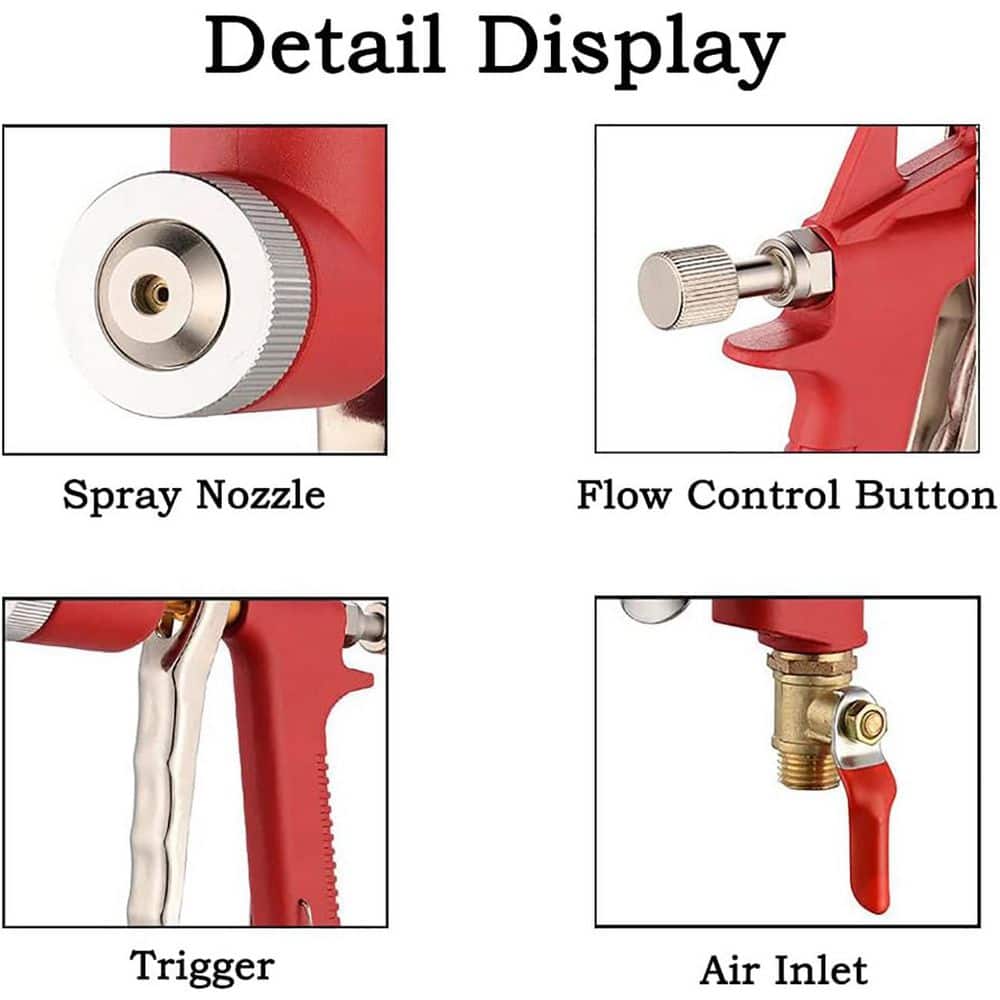 Unbranded 1.58 gal. Paint Sprayer, Aluminium Alloy Spray Gun with 4 mm 6 mm 8 mm Nozzles for Drywall Texture, White (2)