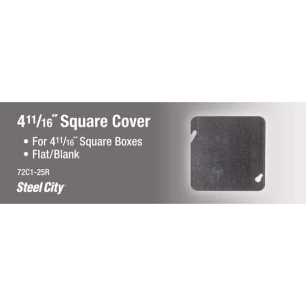 Steel City 4-11/16 in. Square Blank Cover, Flat (72C1-25R) (3)