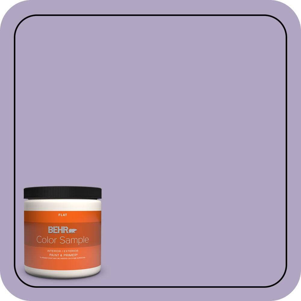 BEHR PREMIUM PLUS 8 oz. #650D-4 Winter Amethyst Flat Interior/Exterior Paint & Primer Color Sample