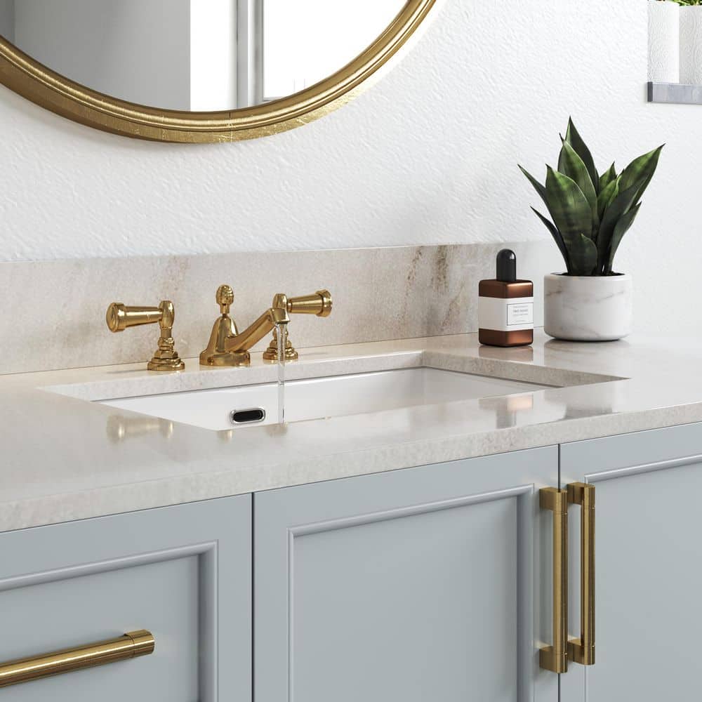 HOROW ClarityPure 23.60 in. 15.55 in. Undermount Bathroom Sink Ceramic with Overflow Drain (2)