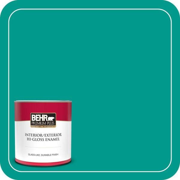 BEHR PREMIUM PLUS 1 qt. #MQ4-19 Plumage Hi-Gloss Enamel Interior/Exterior Paint & Primer (2)