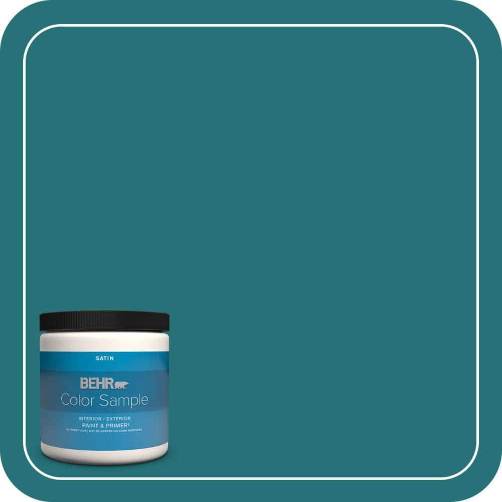 BEHR PREMIUM PLUS 8 oz. #520D-7 Mosaic Tile Satin Enamel Interior/Exterior Paint & Primer Color Sample