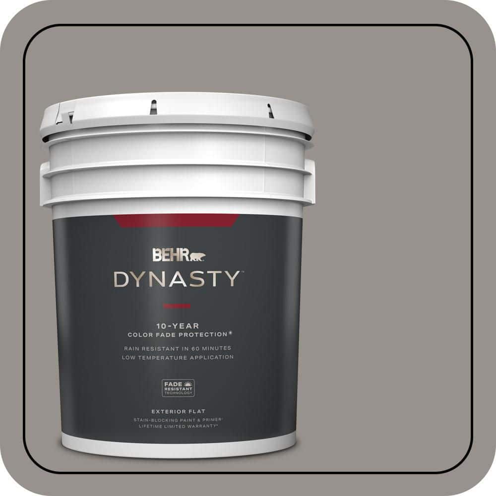 BEHR DYNASTY 5 gal. #PPU18-16 Elephant Skin Flat Exterior Stain-Blocking Paint & Primer