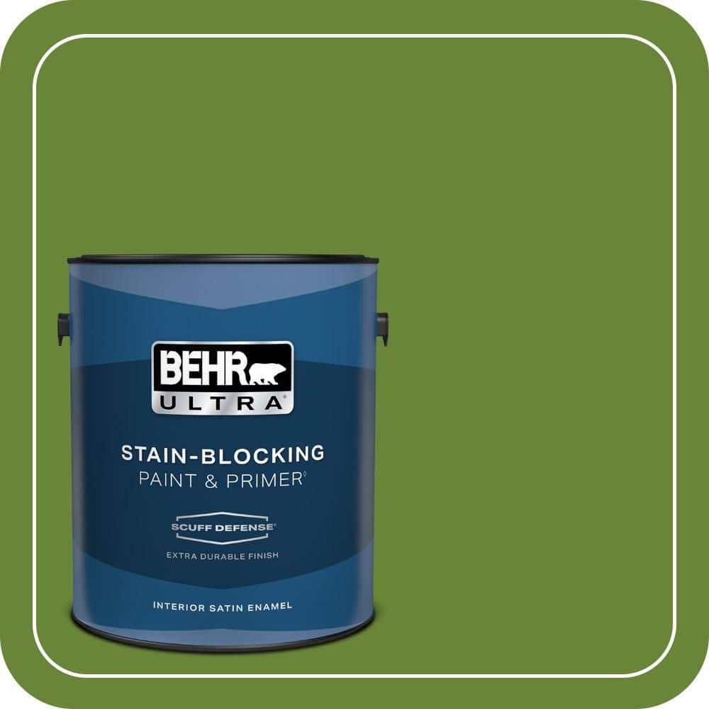 BEHR ULTRA 1 gal. #P370-7 Sun Valley Extra Durable Satin Enamel Interior Paint & Primer