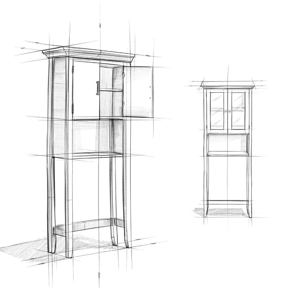 Simpli Home Avington 67 in. H 27 in. W Space Saver Bath Cabinet in Pure White (3)