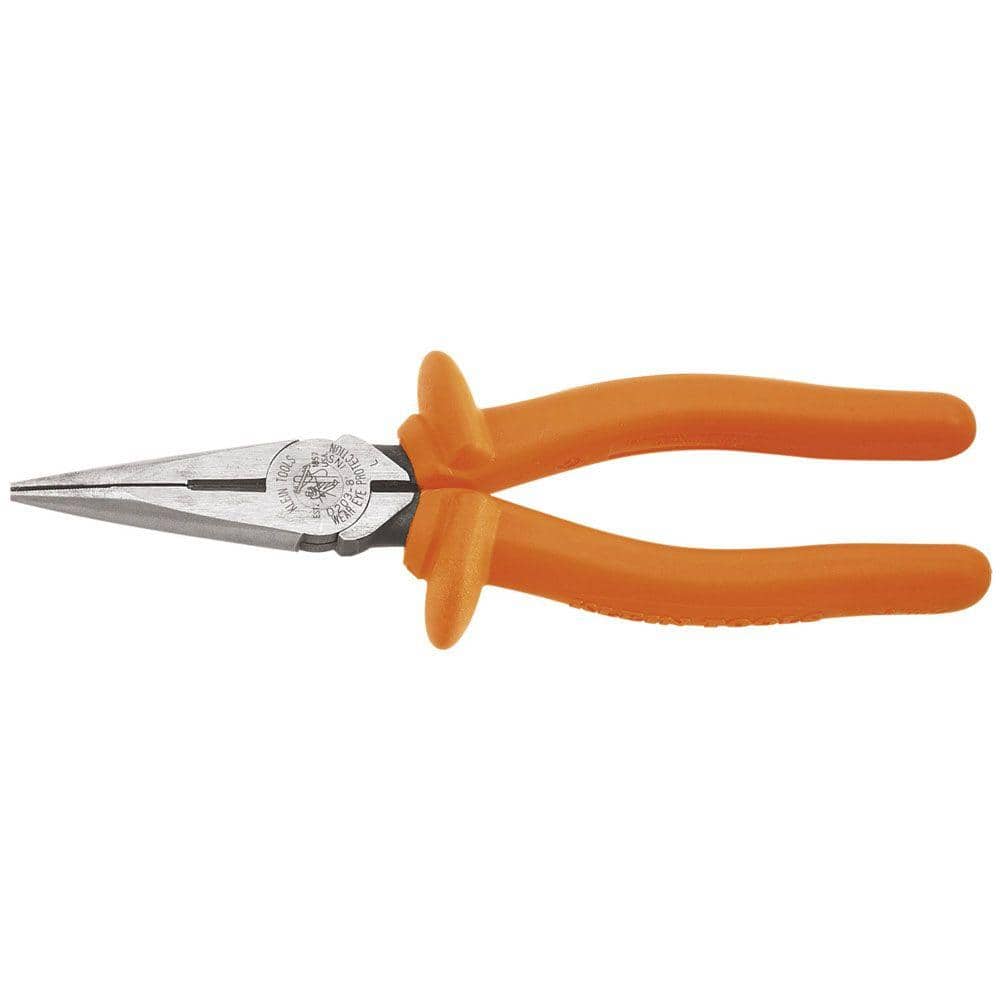 Klein Tools 8 in. Insulated Heavy Duty Long Nose Side Cutting Pliers (1)