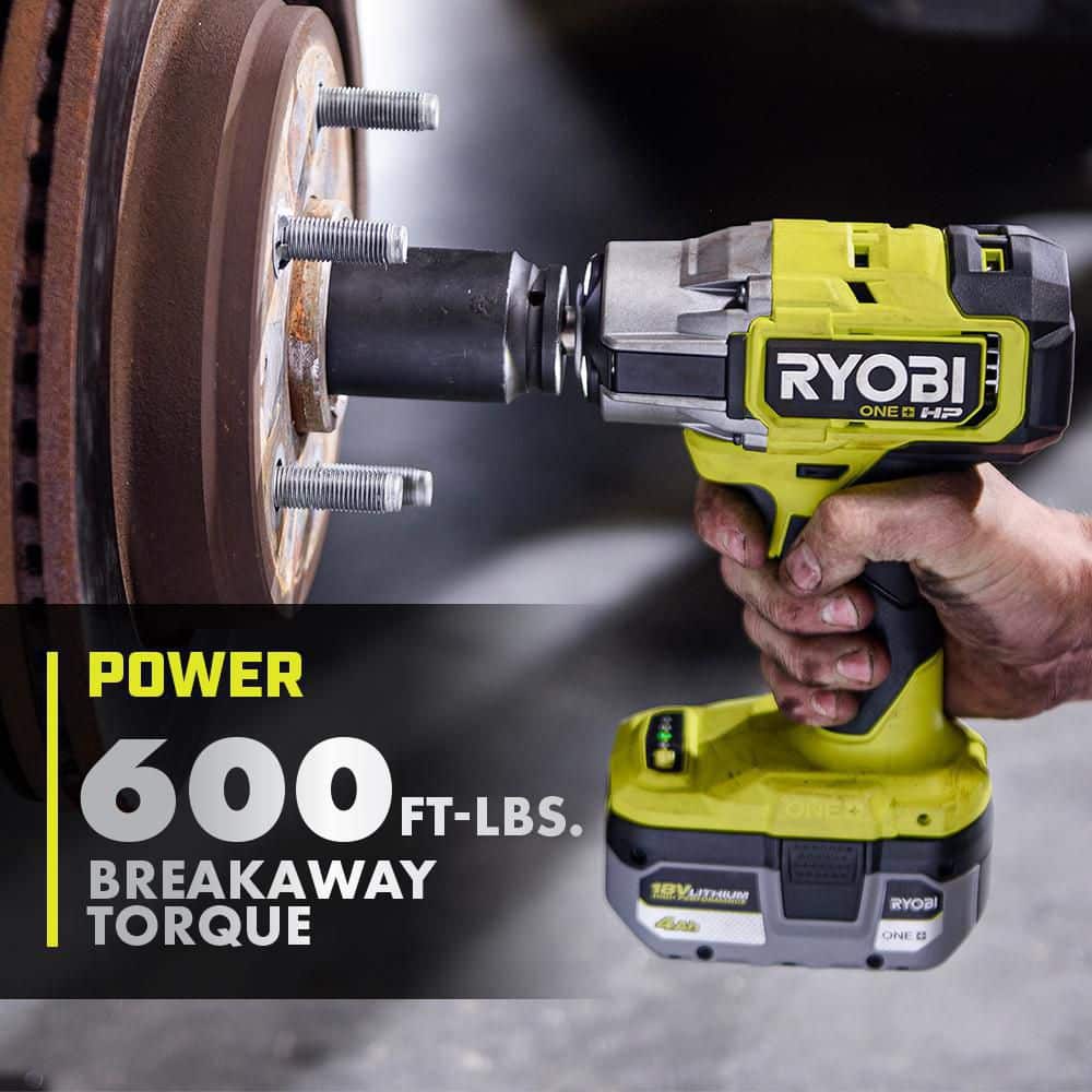 RYOBI ONE+ HP 18V Brushless Cordless 4-Mode 1/2 in. Impact Wrench (Tool Only) w/ 1/2 in. Metric Deep Impact Socket Set (11-PC) (3)