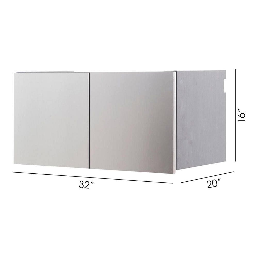 Tahanbath 32 in. W x 20 in. D x 16 in. H Bathroom Storage Wall Cabinet in Dark Gray with 2 Door (3)