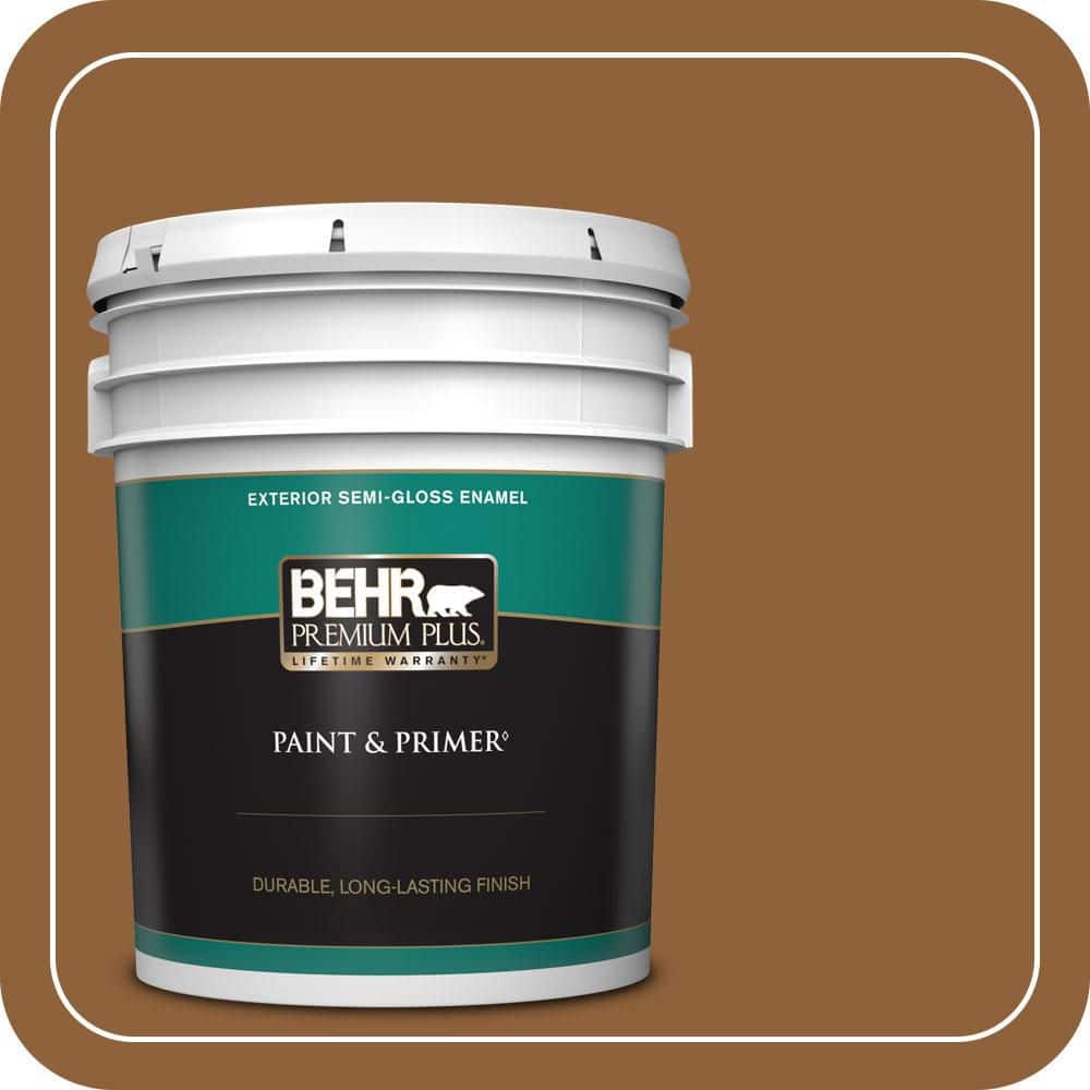 BEHR PREMIUM PLUS 5 gal. #S250-7 Moroccan Spice Semi-Gloss Enamel Exterior Paint & Primer