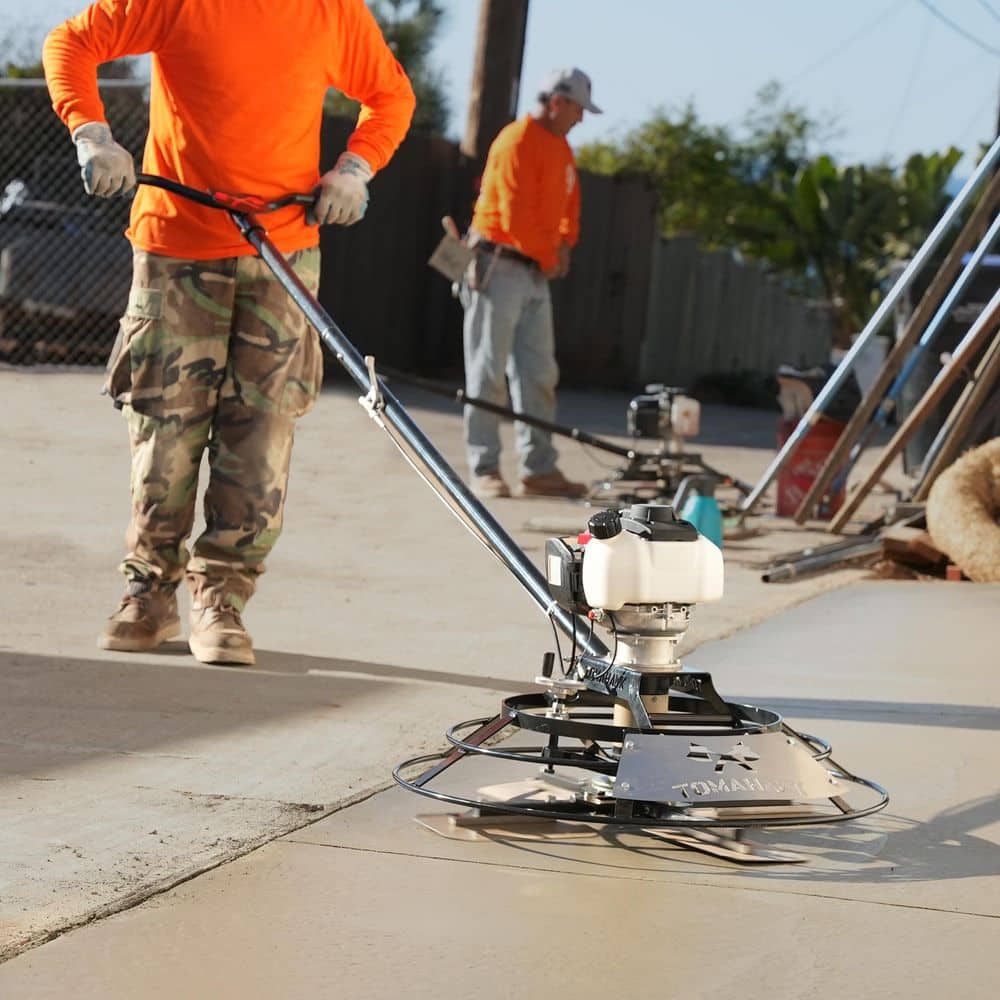 Tomahawk Power 30 in. Honda Portable Concrete Power Finishing Trowel with 18 ft. Bull Float Handle 1. 6HP GX35 Engine (2)