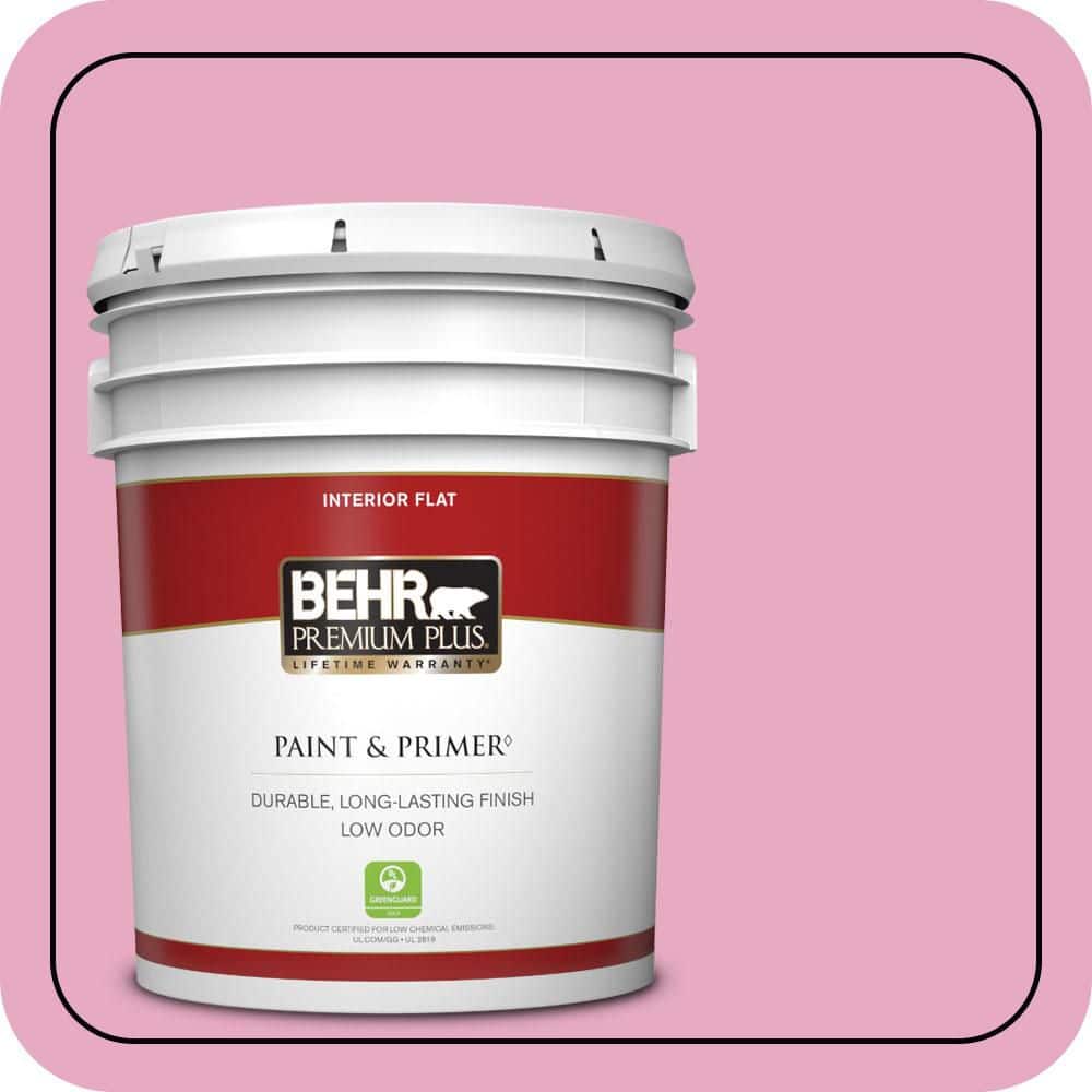 BEHR PREMIUM PLUS 5 gal. #P130-3 Little Princess Flat Low Odor Interior Paint & Primer