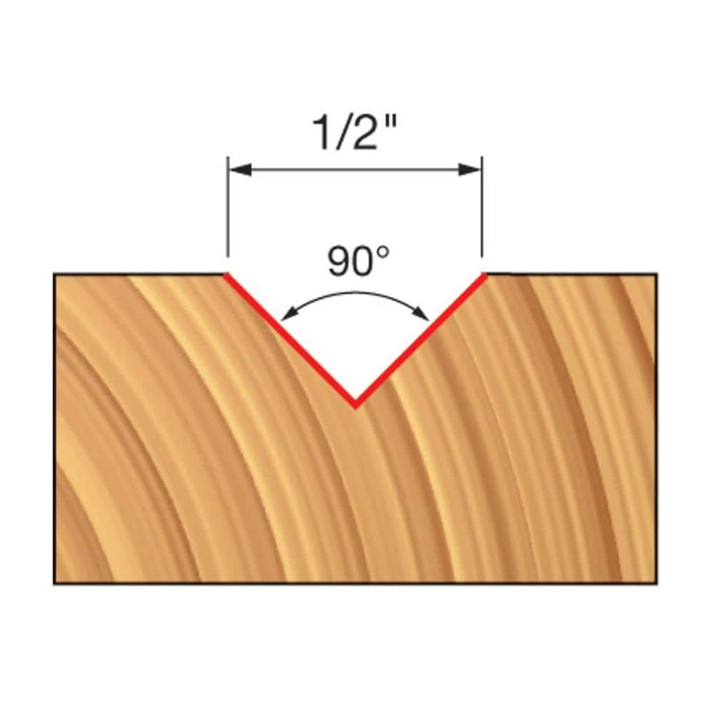 DIABLO 1/2 in. Carbide V Grooving Router Bit (2)