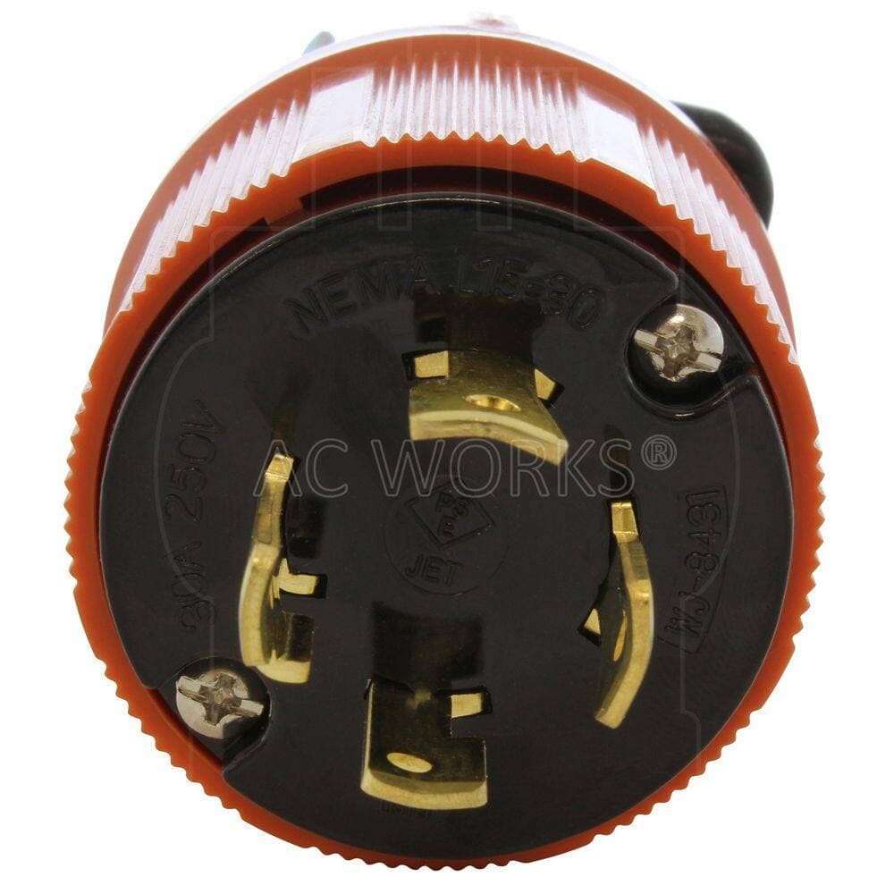 AC WORKS NEMA L15-30P 3-Phase 30A 250V 4-Prong Locking Male Plug with UL, C-UL Approval (3)