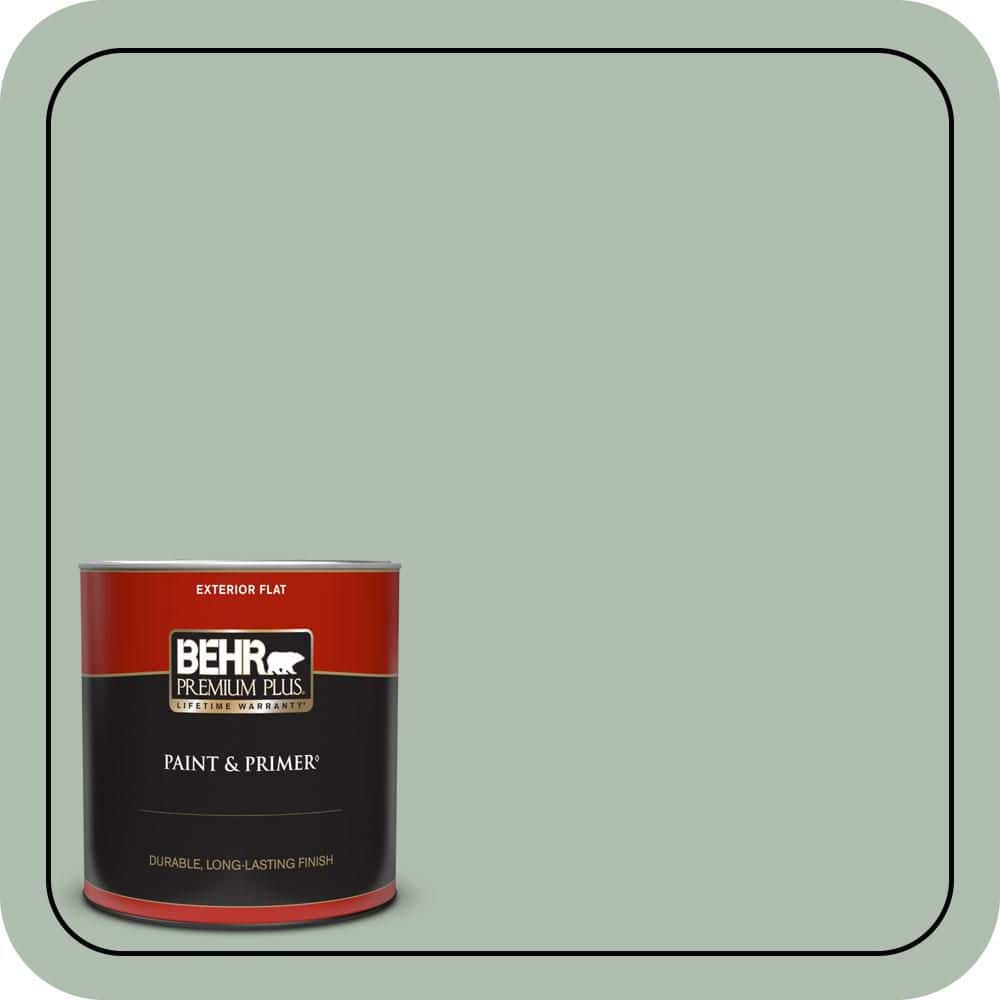 BEHR PREMIUM PLUS 1 qt. #450E-3 Southern Breeze Flat Exterior Paint & Primer