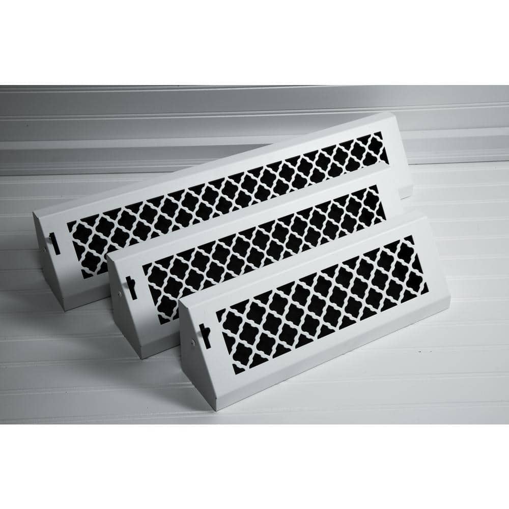 SteelCrest Tuscan, 18 in., White/Powder Coat, Steel Baseboard Vent with Damper (3)
