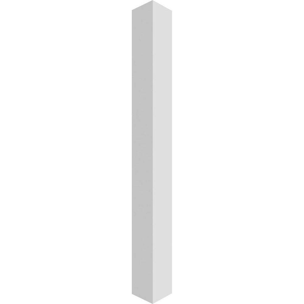 Ekena Millwork 11-5/8 in. x 10 ft. Premium Square Non-Tapered, Smooth PVC Column Wrap Kit, Crown Capital and Base (3)