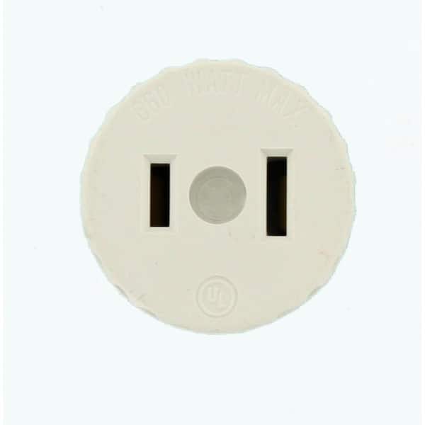 Leviton 660-Watt Lamp Holder to Outlet Adapter, White 125-W