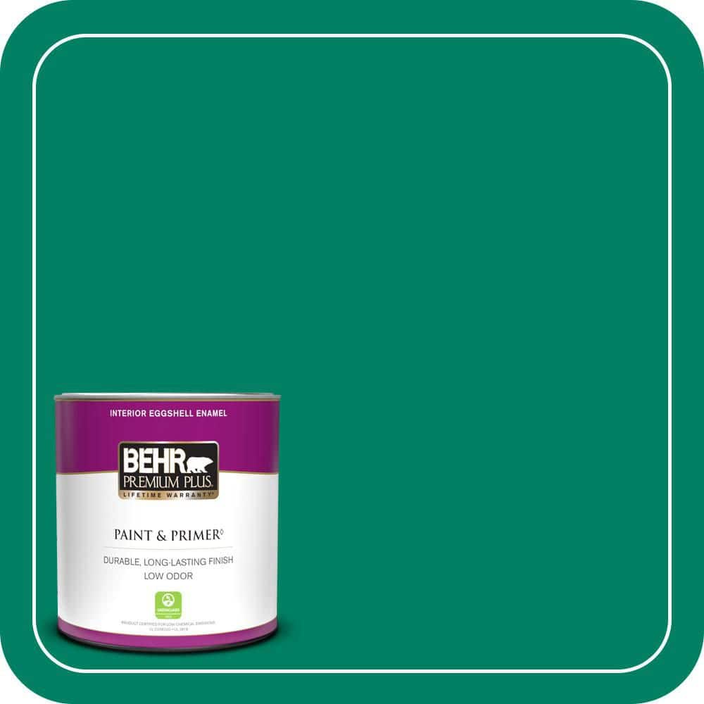 BEHR PREMIUM PLUS 1 qt. #480B-6 Treasure Isle Eggshell Enamel Low Odor Interior Paint & Primer