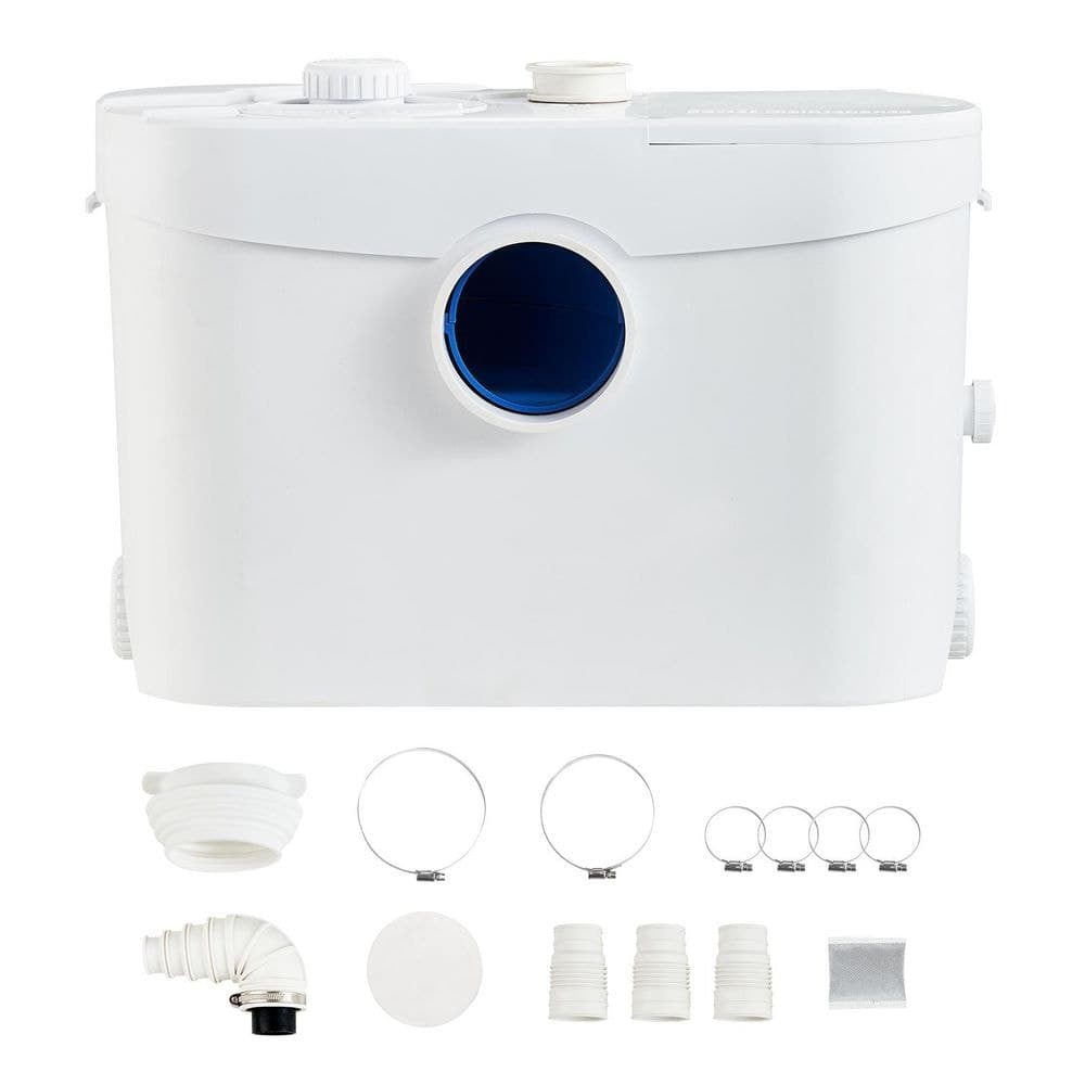 SKYSHALO Macerator Pump, 700W, 9600 L/h Flow, 32.8 ft./10 m Head, with 3 Water Inlets for Toilet, Basement, Kitchen, Sink, Shower