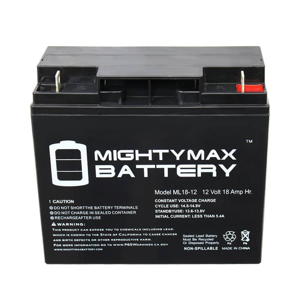 MIGHTY MAX BATTERY ML18-12 - 12-Volt 18AH UPS Battery Replaces Werker WKA12-18NB - Pack (3)