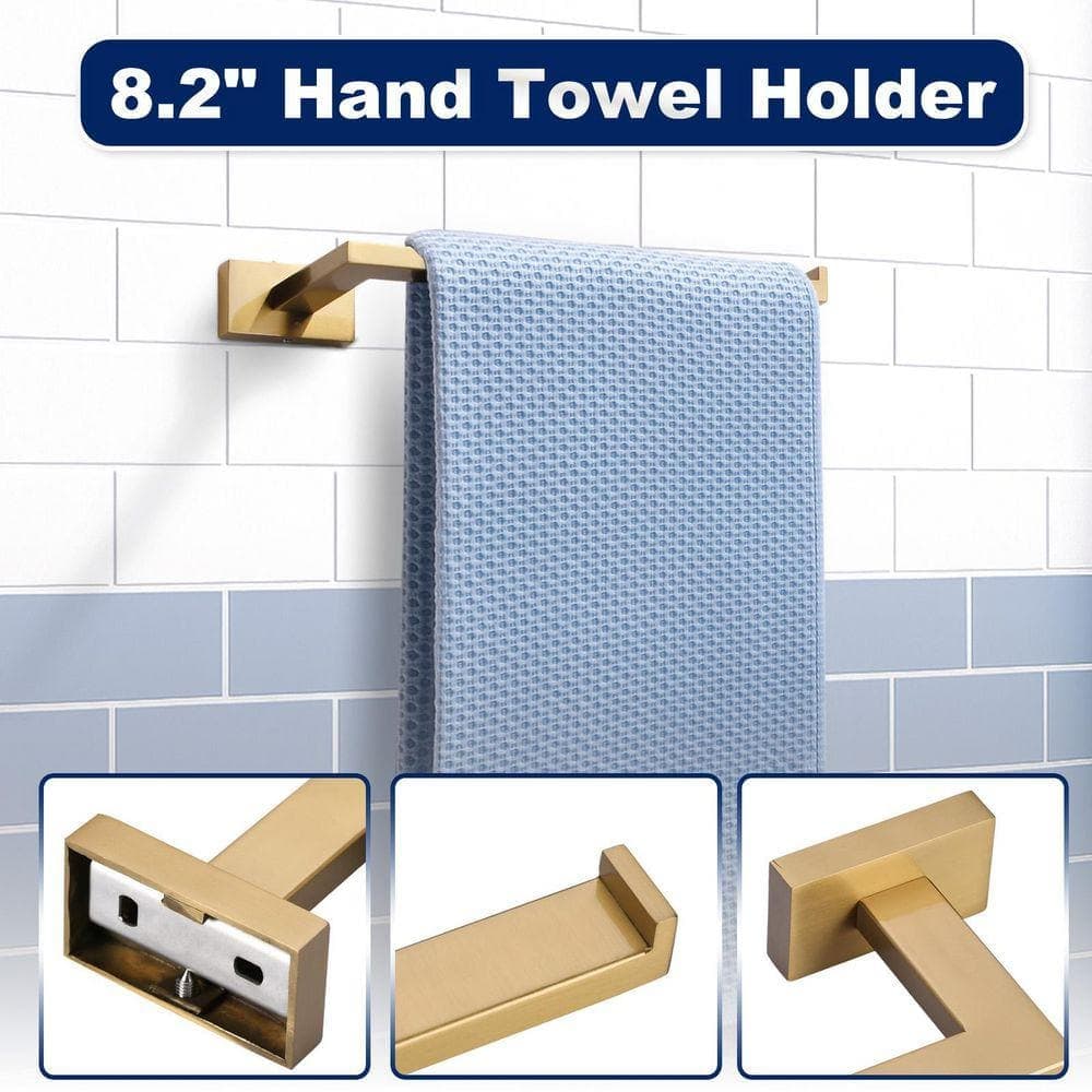 ALEASHA 5- Piece Bath Hardware Set with Towel Bar Toilet Paper Holder Towel Hook (4)
