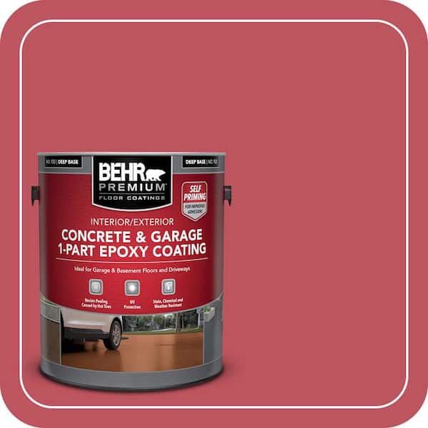 BEHR PREMIUM 1 gal. #P140-6 Hibiscus Flower Self-Priming 1-Part Epoxy Satin Interior/Exterior Concrete and Garage Floor Paint (2)