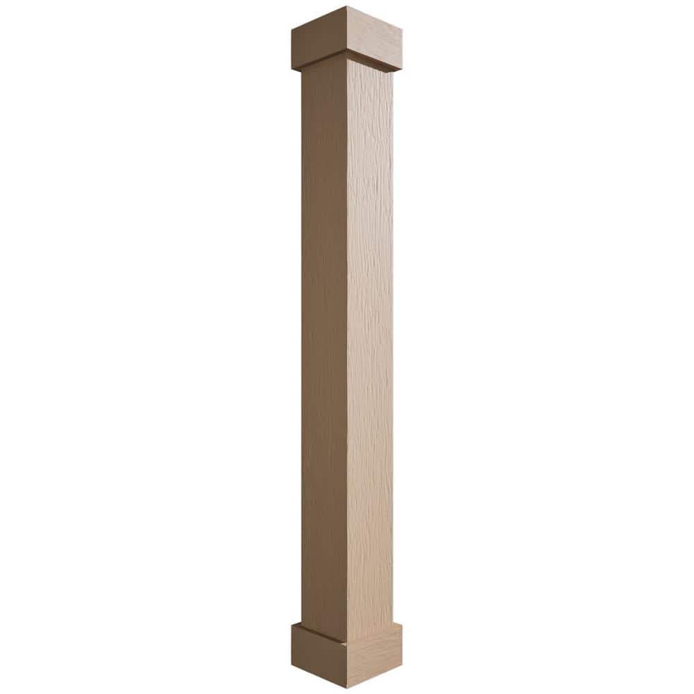Ekena Millwork 18 ft. Endurathane Faux Wood Non-Tapered Square Column Wrap with Standard Capital and Base (1)