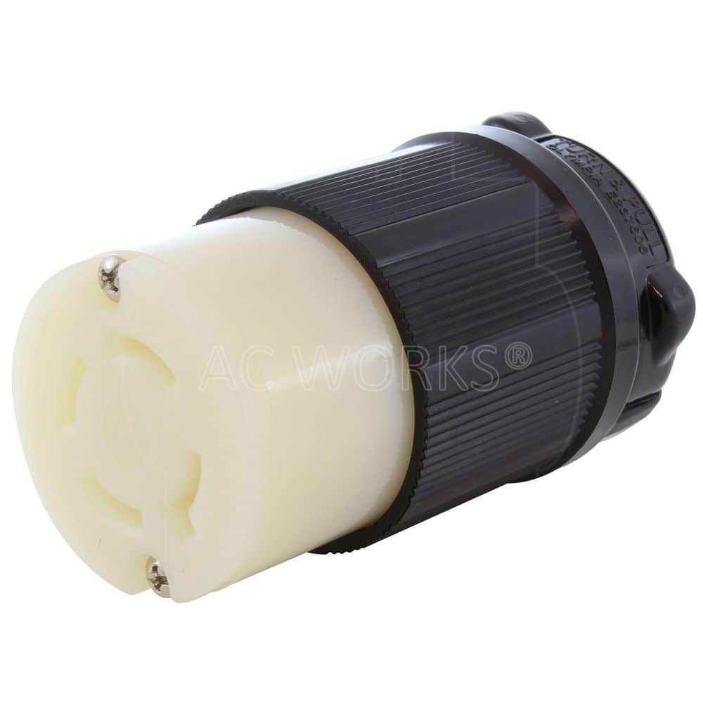 AC WORKS NEMA L17-30P 3-Phase 30A 600V 4-Prong Locking connector in Black with UL, C-UL Approval (1)