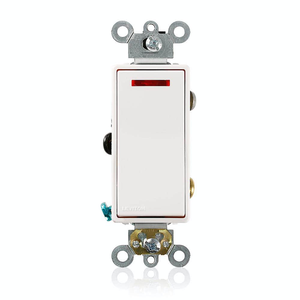 Leviton Amp Decora Plus Commercial Grade Single Pole Rocker Switch with Pilot Light (1)
