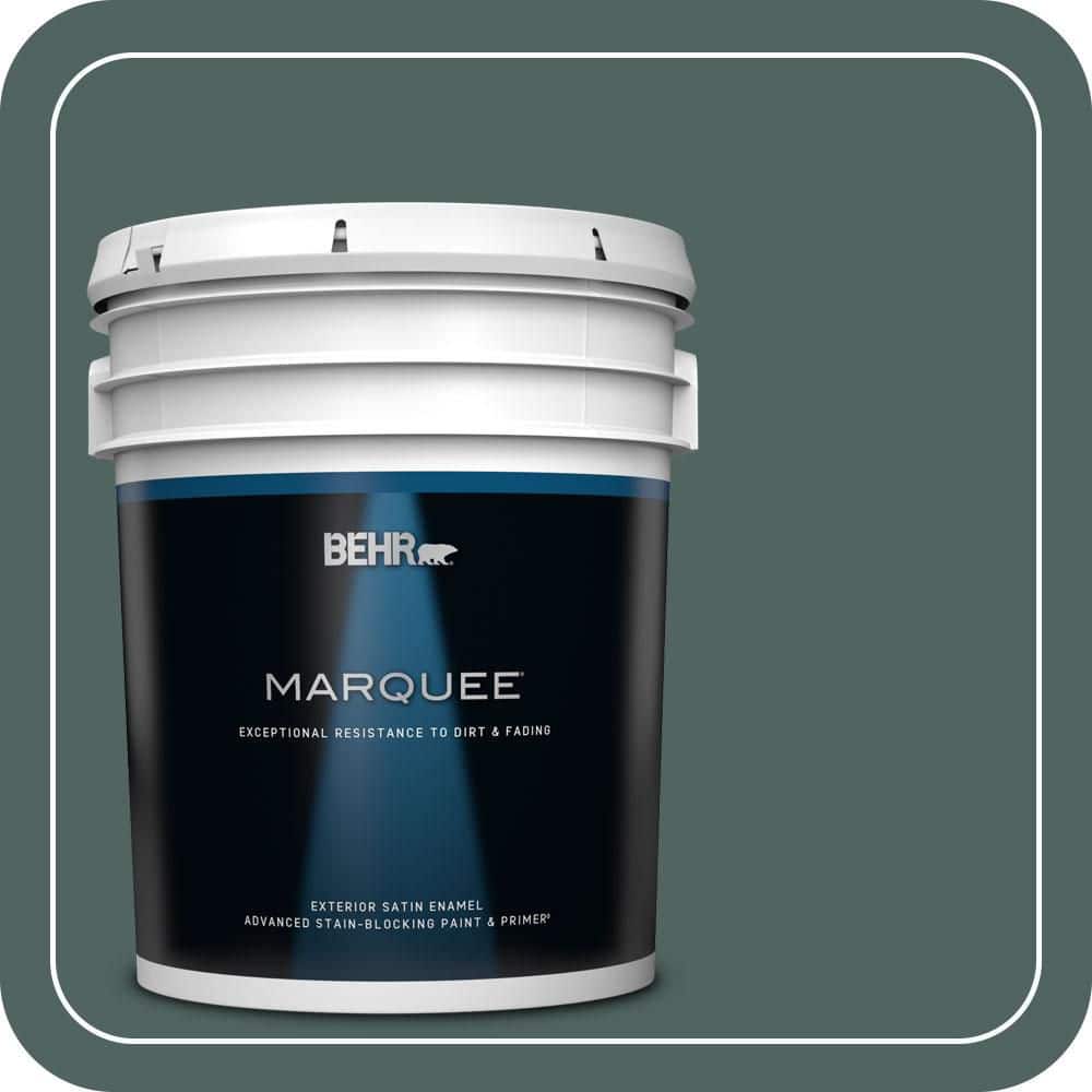 BEHR MARQUEE 5 gal. #S430-7 Blue Fir Satin Enamel Exterior Paint & Primer