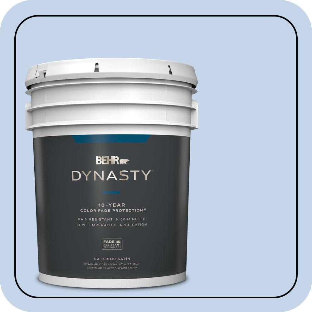 BEHR DYNASTY 5 gal. #580A-3 Rain Song Satin Enamel Exterior Stain-Blocking Paint & Primer