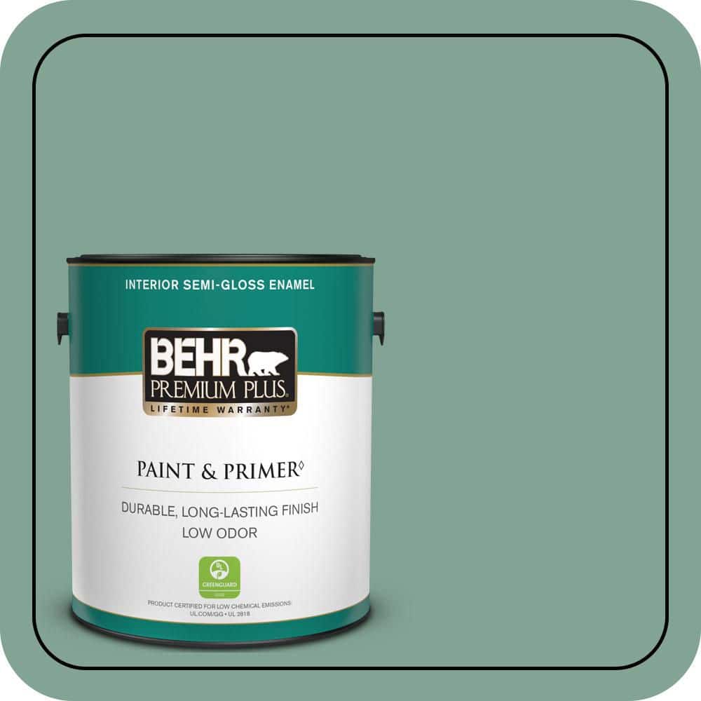 BEHR PREMIUM PLUS 1 gal. #470F-4 Aspen Aura Semi-Gloss Enamel Low Odor Interior Paint & Primer