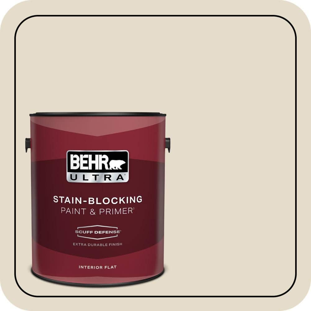 BEHR ULTRA 1 gal. #PWL-90 Abstract White Extra Durable Flat Interior Paint & Primer (1)