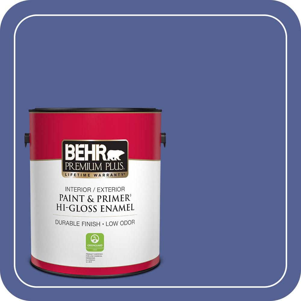 BEHR PREMIUM PLUS 1 gal. #610B-7 Breathtaking Hi-Gloss Enamel Interior/Exterior Paint & Primer
