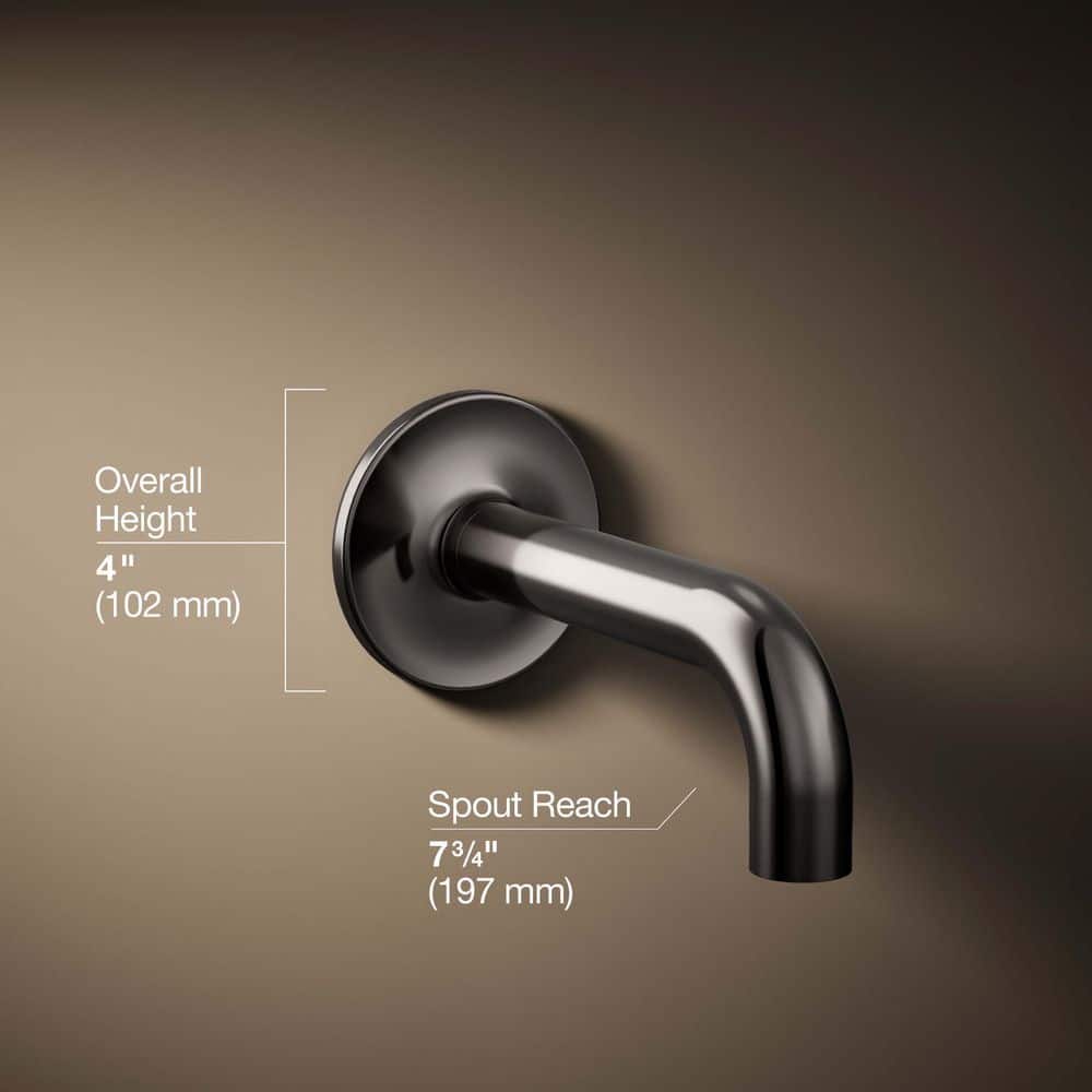 KOHLER Purist Wall-Mount 90-Degree Non-Diverter Bath Spout, Vibrant Titanium (3)