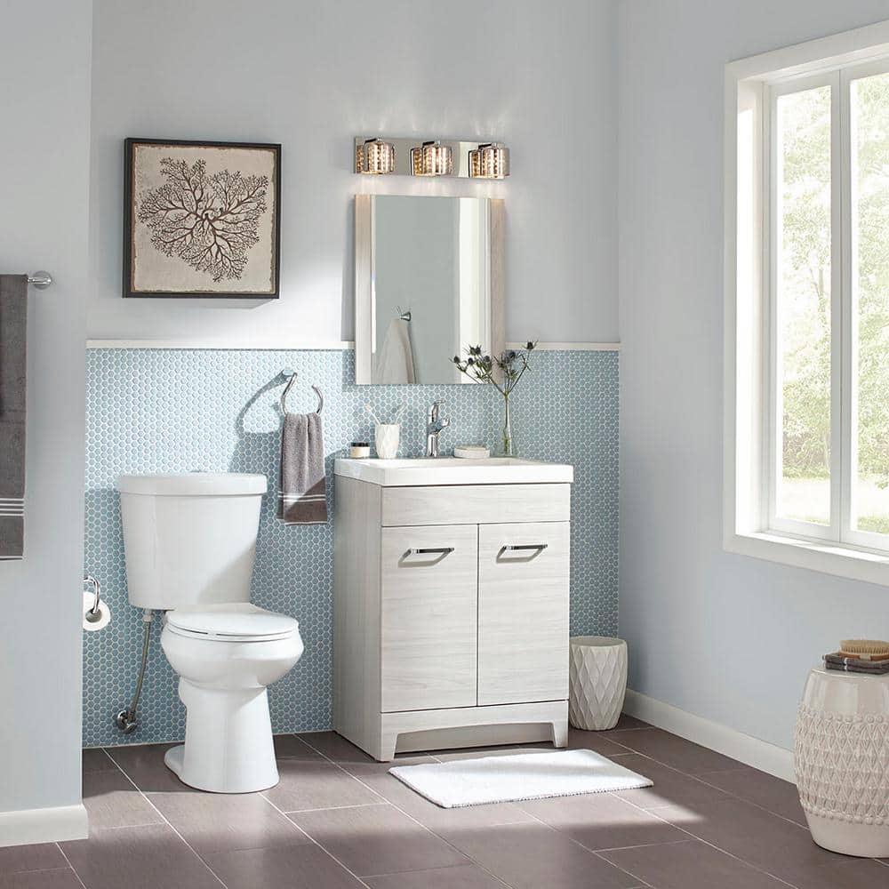 Glacier Bay Rough 2-Piece 1.1 GPF/1.6 GPF Dual Flush Toilet in, Seat Included (2)