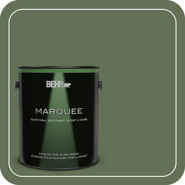 BEHR MARQUEE 1 gal. #QE-39 Willow Leaf Semi-Gloss Enamel Exterior Paint & Primer (2)