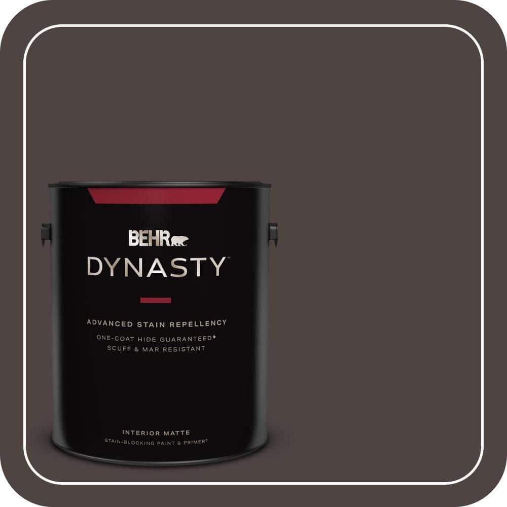 BEHR DYNASTY 1 gal. #N110-7 Black Garnet One-Coat Hide Matte Interior Stain-Blocking Paint & Primer