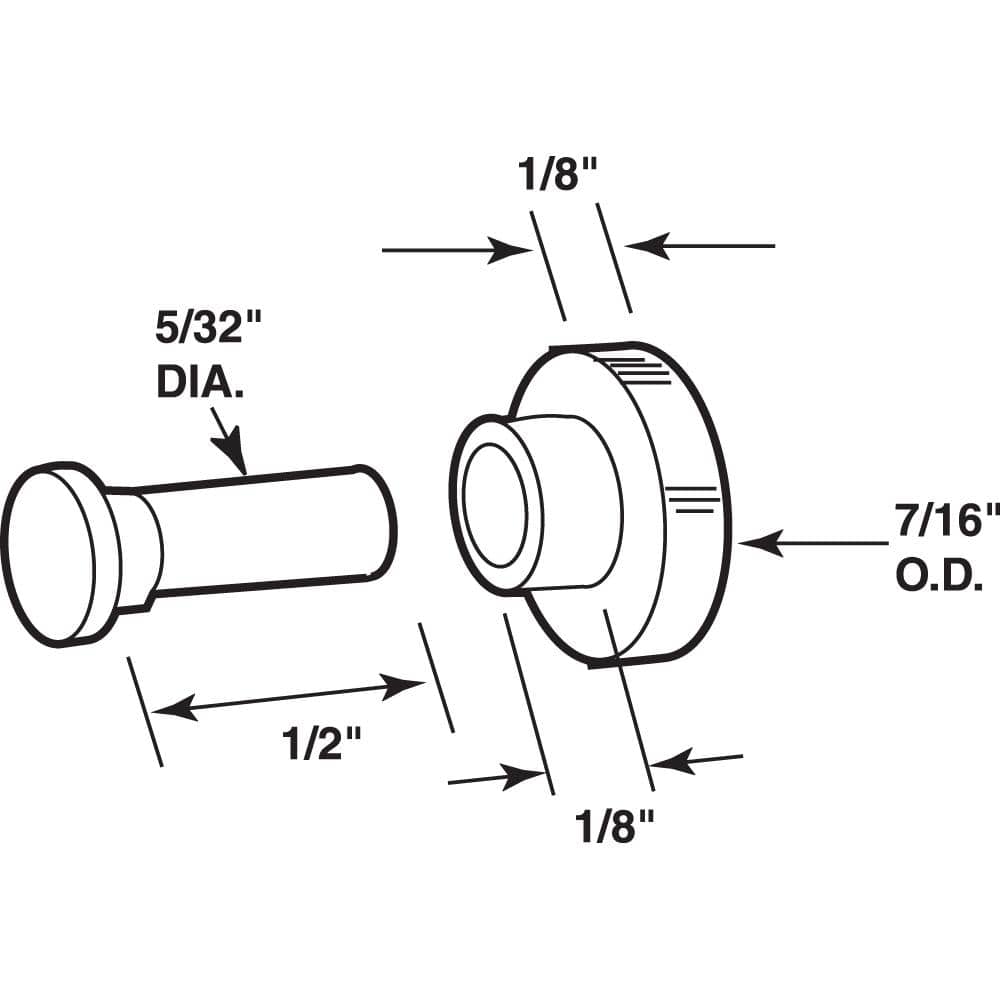 Prime-Line 7/16 in. Flat-Edge Steel Sliding Window Roller with Axle Pins, Premiere (2)
