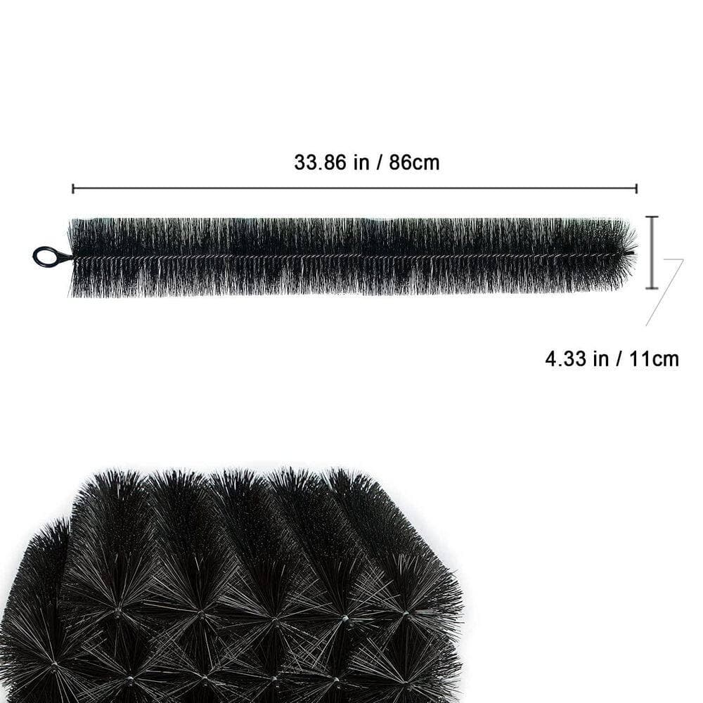 Laybus 10 Pieces 4.33 in. x 33.86 in. Gutter Filter Made of Stainless Steel Wire Core and UV-Resist Professional PP Bristles (3)