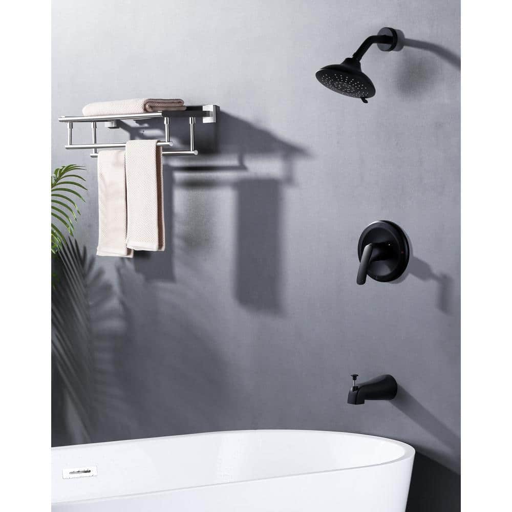 ARCORA Round Single Handle Patterns-Spray Shower Faucet 1.6 GPM with High Pressure Fixed Shower Head (2)
