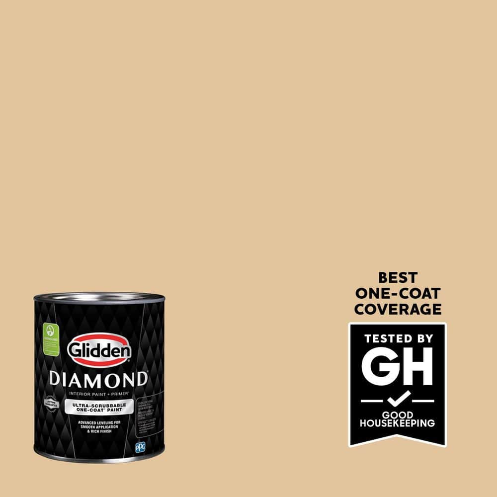 Glidden Diamond 1 qt. PPG1089-4 Faint Fawn Flat Interior Paint with Primer