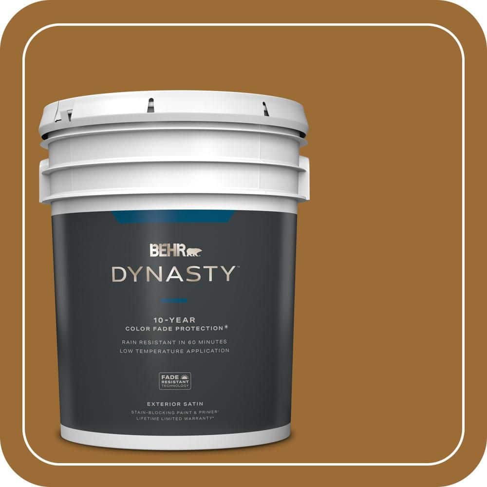 BEHR DYNASTY 5 gal. #PPU6-01 Curry Powder Satin Enamel Exterior Stain-Blocking Paint & Primer