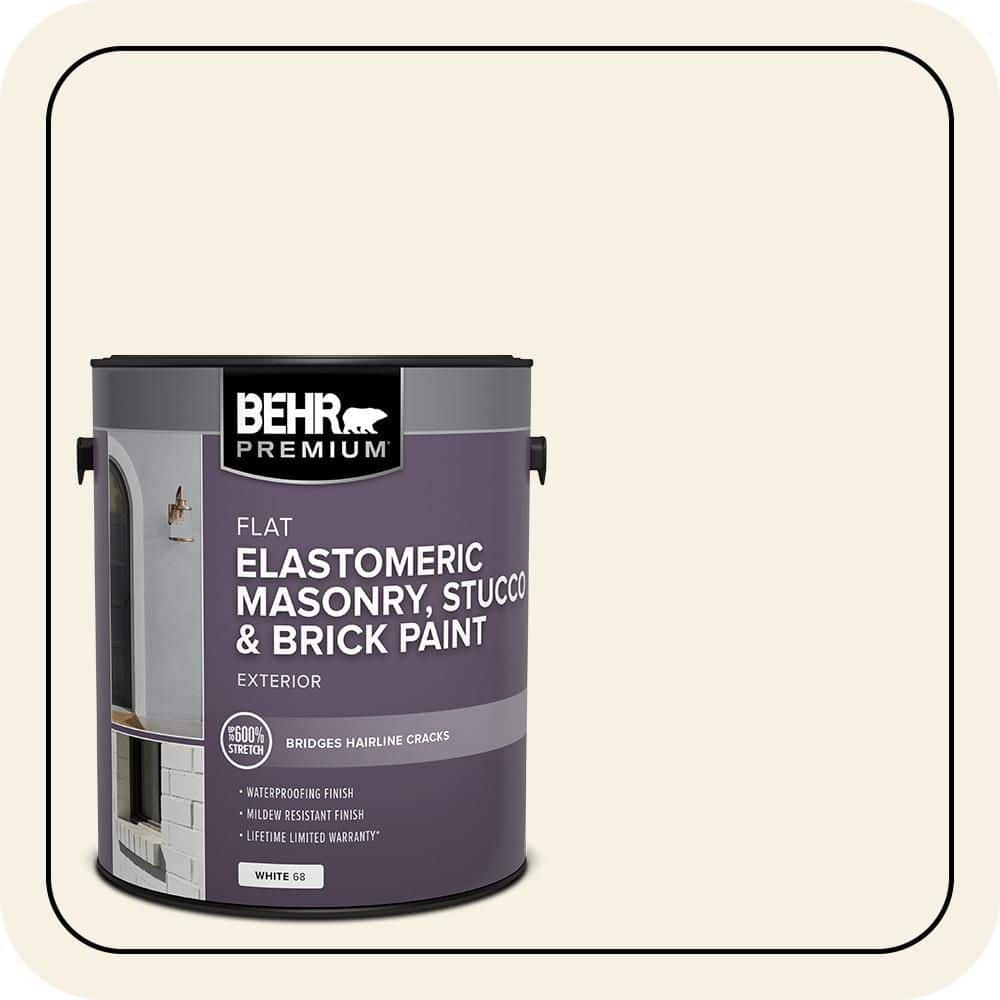 BEHR PREMIUM 1 gal. #OR-W14 White Veil Elastomeric Masonry, Stucco and Brick Exterior Paint (1)
