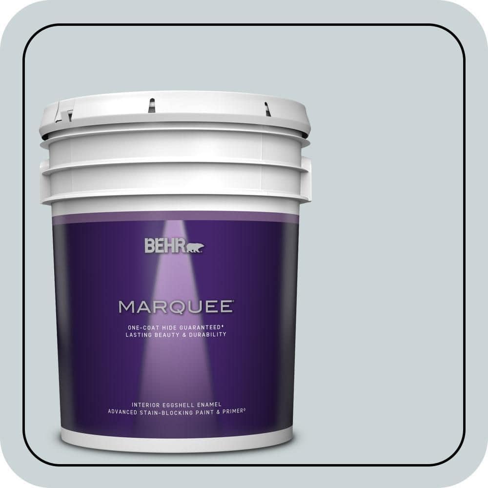 BEHR MARQUEE 5 gal. #N470-1 Ash Blue Eggshell Enamel Interior Paint & Primer