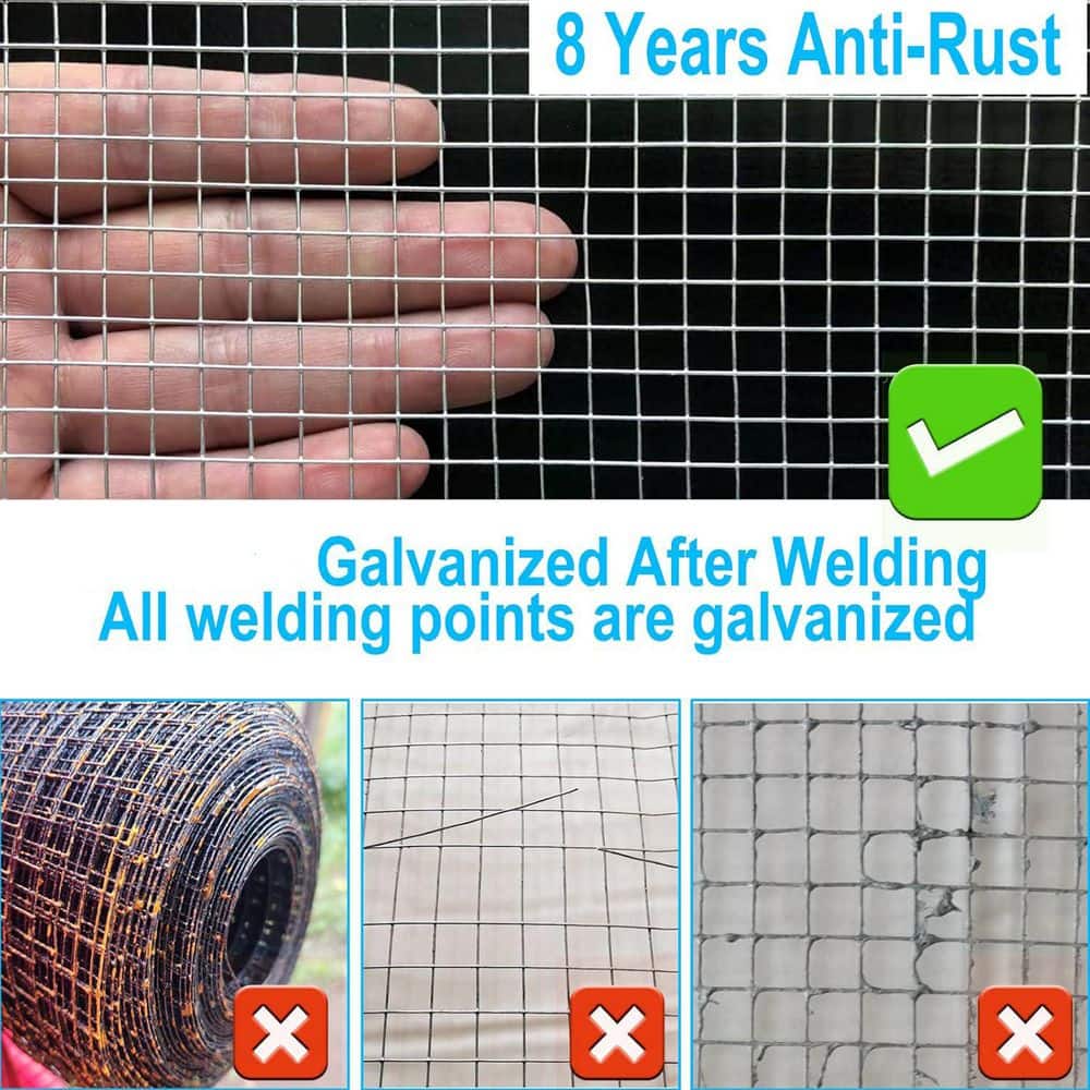 Unbranded 1/4in Hardware Cloth 48x100' 23 Gauge Hot-Dip Galvanized Wire Mesh Roll for Chicken Coops Garden Fencing Plant Supports (3)