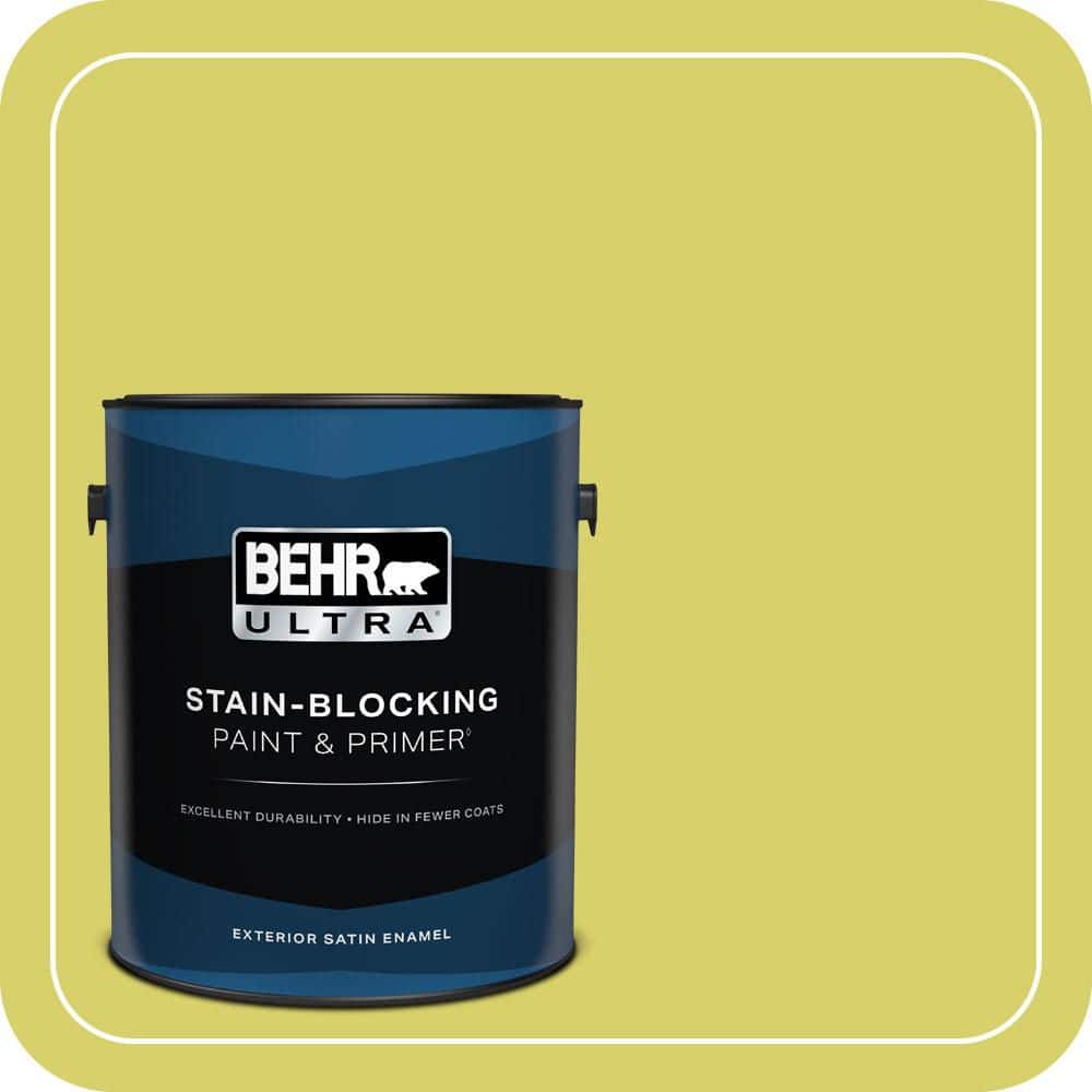 BEHR ULTRA 1 gal. #P340-4 Lime Tree Satin Enamel Exterior Paint & Primer
